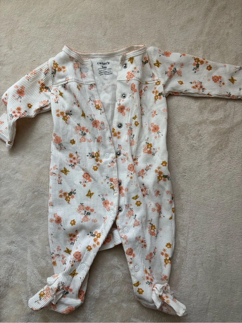 Carter's Baby Pajama Onesie Sleep and Play Lot Size 3M Set - 4pc plus hat EUC